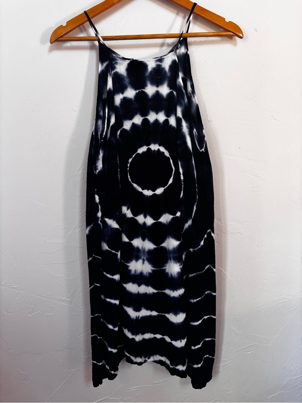 Earthbound Trading Co. Indigo Shibori Tie-Dye Mini Dress